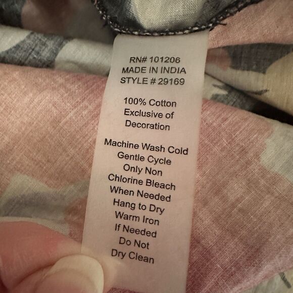 NEW Soft Surroundings Floral Provence Shirt Dress Black Red Size XS Embellished - Picture 9 of 9